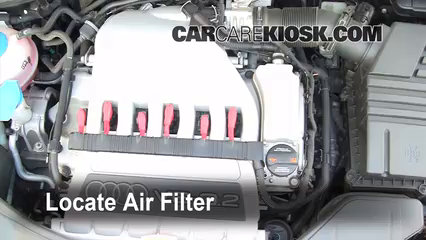 2008 Audi A3 Quattro 3.2L V6 Air Filter (Engine) Check